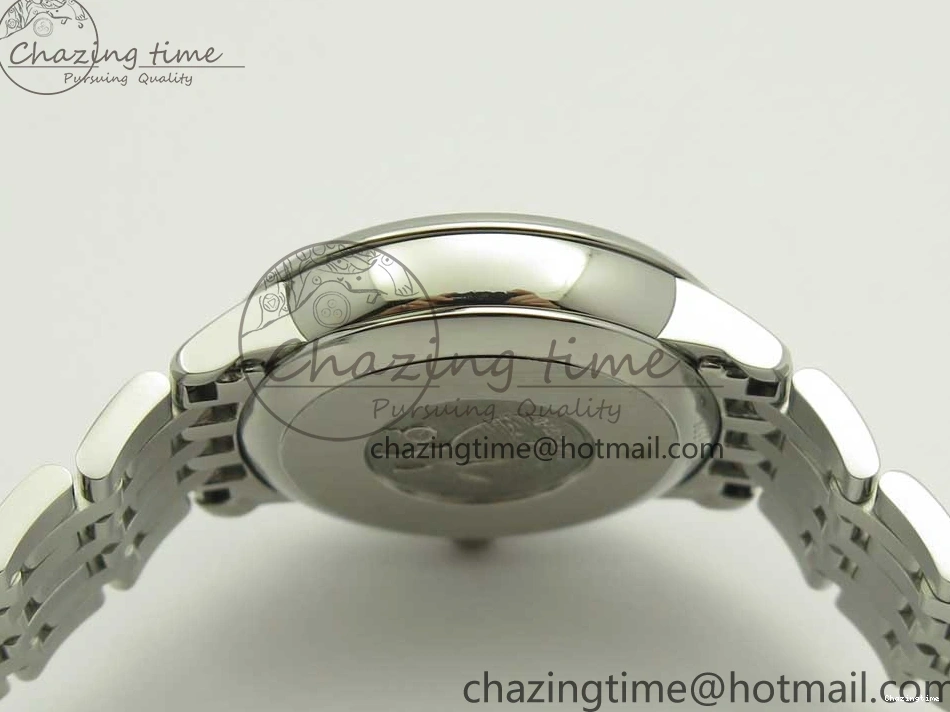 0421 TopPick De Ville Prestige Ladies 32.7mm SS MKF 1:1 Best Edition Blue Dial Diamonds Markers on SS Bracelet MIYOTA 7972